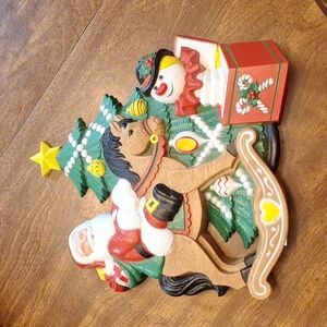 Vintage Burwood Products Santa Hanging Decorations Approximately 10X9